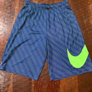 Nike Black and Green Dri-FIT Shorts